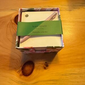 kate spade Notecube Set with Floral Box and Pale Pink Pen